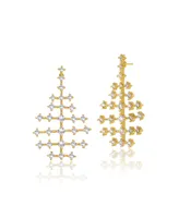 Rachel Glauber 14K Gold Plated Cubic Zirconia Drop Earrings