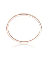 Genevive Classy Sterling Silver with Rose Gold Plating Bangle Bracelet