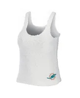 Women's Wear by Erin Andrews Cream Miami Dolphins Cozy Scoop Neck Tank Top Pants Sleep Set