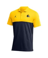 Men's Jordan Maize Michigan Wolverines 2022 Coaches Performance Polo Shirt