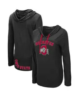 Women's Colosseum Black Ohio State Buckeyes My Lover Hoodie Long Sleeve T-shirt