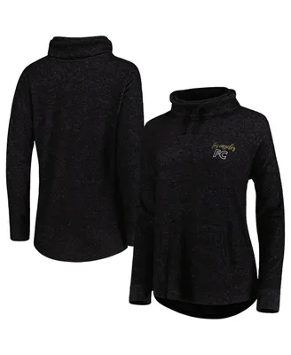 Women's Heathered Black Lafc Cuddle Tri-Blend Pullover Sweatshirt