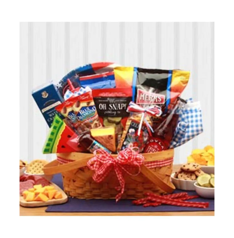 Gbds Celebrate America Picnic Gift Basket - July 4th gift basket - patriotic gift basket