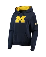 Women's Colosseum Navy Michigan Wolverines Big Logo Team Pullover Hoodie