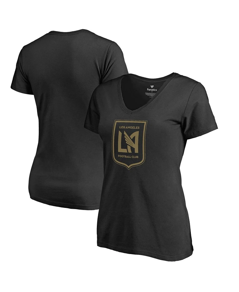 Women's Fanatics Black Lafc Logo Primary V-Neck T-shirt