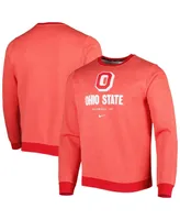 Men's Nike Heathered Scarlet Ohio State Buckeyes Vault Stack Club Fleece Pullover Sweatshirt