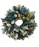 GreenishBlu Green and Gold Real Preserved Wreath, 24"