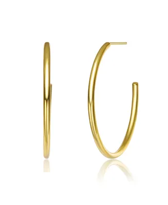 Rachel Glauber 14K Gold Plated Open Hoop Earrings