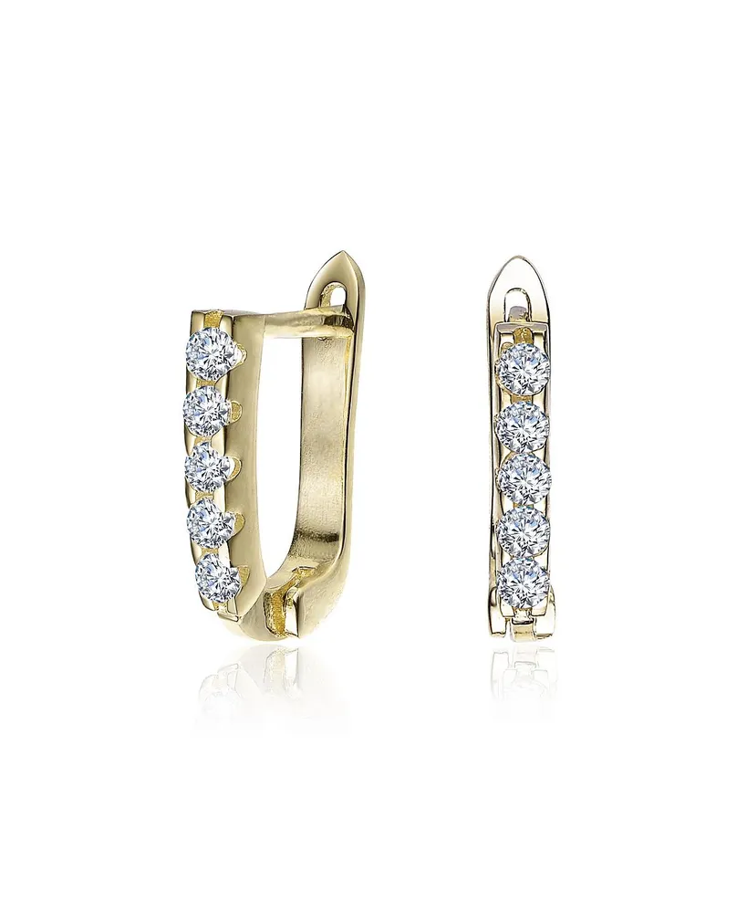 Rachel Glauber 14K Gold Plated Cubic Zirconia Extra Mini Hoop Earrings