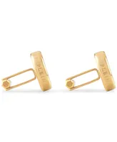 Philipp Plein Gold-Tone Ip Stainless Steel Mismatch Logo Black Cuff Links