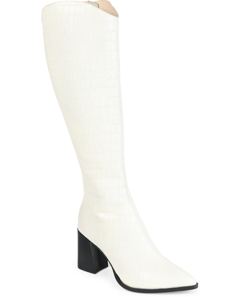 Journee Signature Women's Laila Block Heel Knee High Dress Boots
