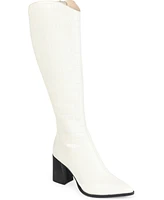 Journee Signature Women's Laila Block Heel Knee High Dress Boots