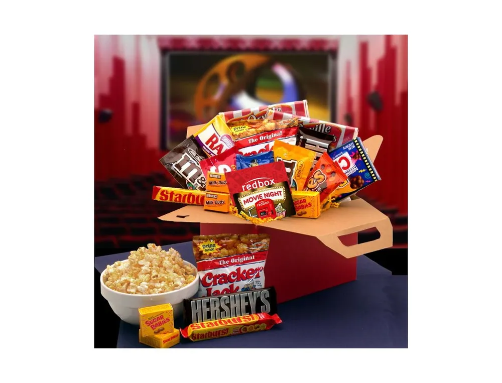 Gbds Blockbuster Night Movie Care Package with 10.00 Redbox Gift Card - movie night gift baskets