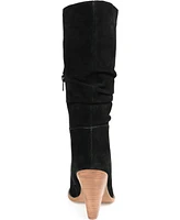 Journee Signature Women's Syrinn Slouch Cone Heel Mid Shaft Dress Boots