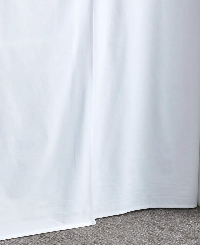 Nautica Solid White Cotton Twin Xl Dorm Bedskirt