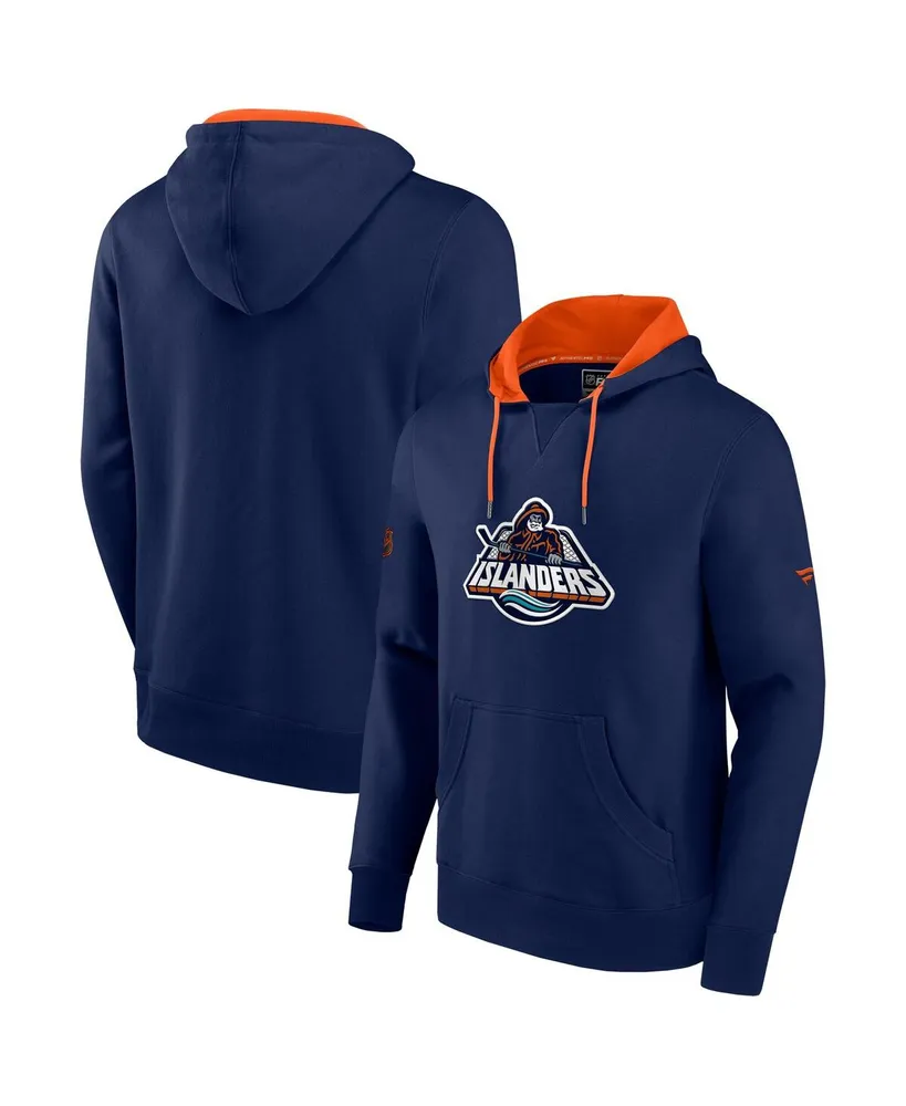 Men's Fanatics Navy, Orange New York Islanders Special Edition 2.0 Team Logo Pullover Hoodie