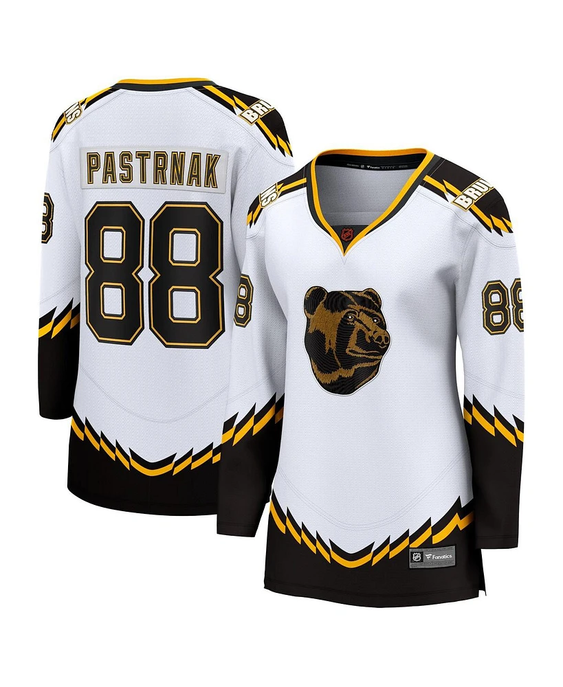 Women's Fanatics David Pastrnak White Boston Bruins Special Edition 2.0 Breakaway Player Jersey