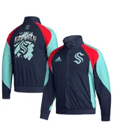 Men's adidas Navy Seattle Kraken Reverse Retro 2.0 Full-Snap Jacket