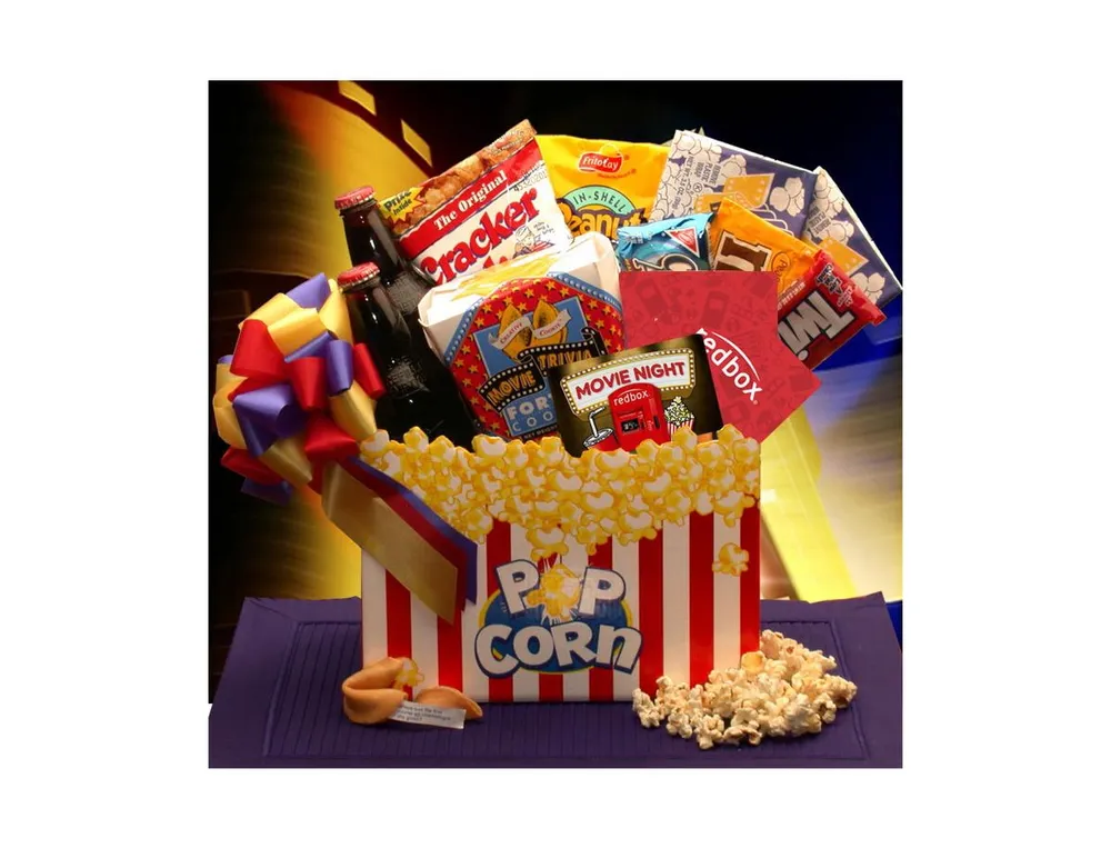 Gbds Movie Night Mania Gift Box - with 10.00 Redbox Gift Card - movie night gift basket