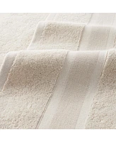 Aegean Eco-Friendly Recycled Turkish Bath Towels (2 Pack), 30x60, 600 Gsm, Solid Color with Weft Woven Stripe Dobby, 50% Recycled, Long-Staple Rin