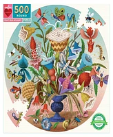 Eeboo Piece and Love Crazy Bug Bouquet 500 Piece Round Jigsaw Puzzle Set