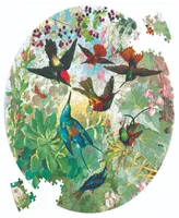 Eeboo Piece Love Hummingbirds Round Circle Jigsaw Puzzle Set, 500 Piece
