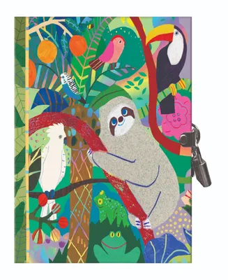 Eeboo Secret Sloth Hardcover Journal with 4 Piece Lock and Key Set