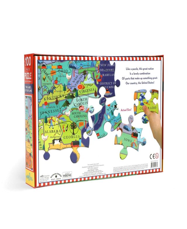 Eeboo this Land is Your Land 100 Piece Puzzle Set