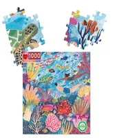 Eeboo Piece and Love Coral Reef 1000 Piece Square Adult Jigsaw Puzzle Set