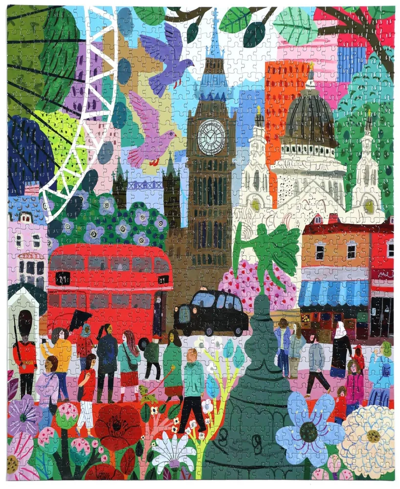 Eeboo Piece Love London Life Square Adult Jigsaw Puzzle, 1000 Piece