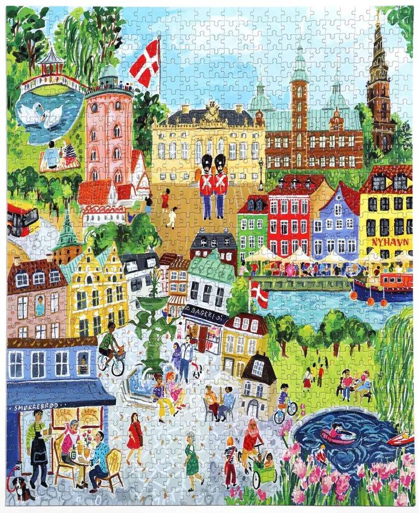 Eeboo Piece and Love Copenhagen Square Adult Jigsaw Puzzle Set, 1000 Piece