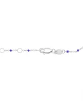 Amethyst (1/6 ct. t.w.) & Enamel Bead Link Bracelet in Sterling Silver