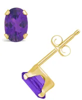 Macy's Gemstone Stud Earrings 10k Yellow Gold