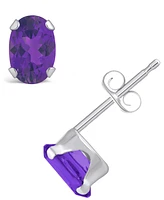 Macy's Gemstone Stud Earrings 10k White Gold