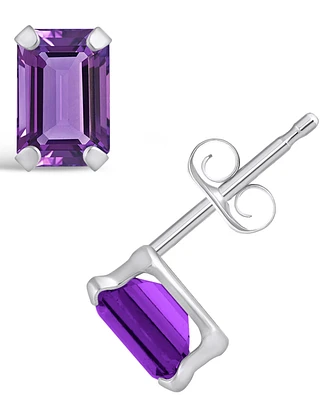Macy's Gemstone Stud Earrings 10k White Gold