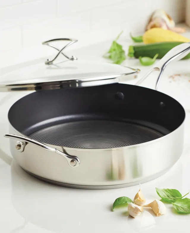 Chantal Induction 21 Ceramic Coated Steel 5 Quart Saute Skillet with Glass Lid