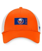 Men's Fanatics Orange, White New York Islanders Authentic Pro Rink Trucker Snapback Hat