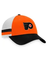 Men's Fanatics Orange, Black Philadelphia Flyers Breakaway Striped Trucker Snapback Hat