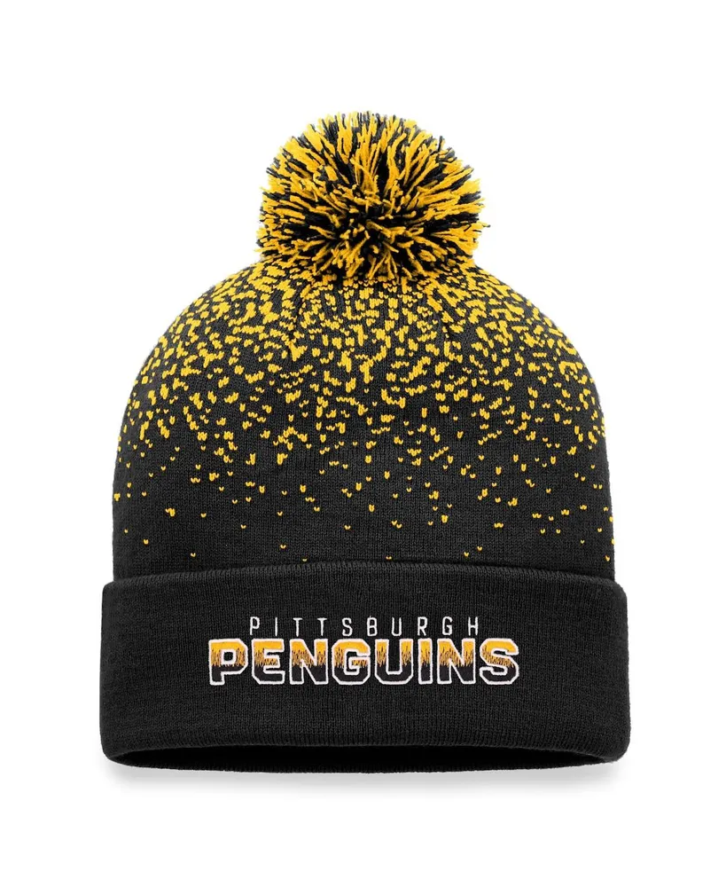 Women's Fanatics Branded Black Pittsburgh Steelers Logo Cuffed Knit Hat with Pom