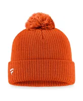 Men's Fanatics Orange Philadelphia Flyers Core Primary Logo Cuffed Knit Hat with Pom