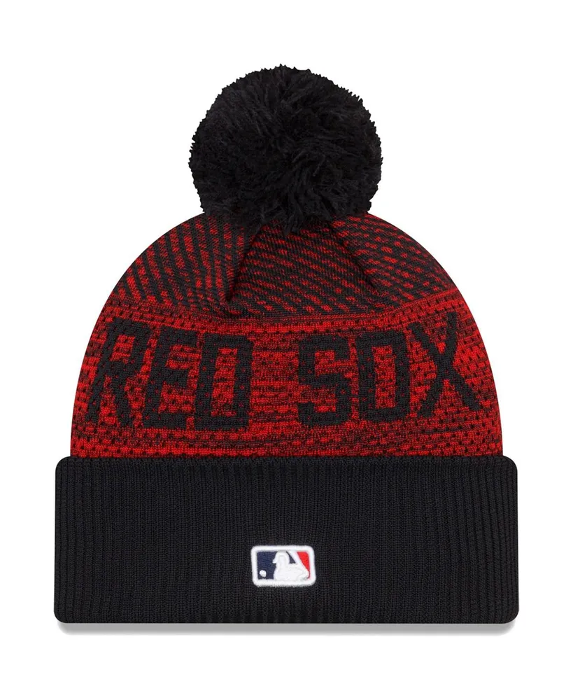 Men's New Era Navy Boston Red Sox Authentic Collection Sport Cuffed Knit Hat with Pom