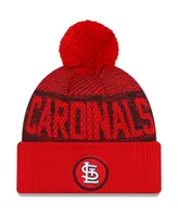 Men's New Era Red St. Louis Cardinals Authentic Collection Sport Cuffed Knit Hat with Pom