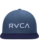 Men's Rvca Blue and Navy Twill Ii Snapback Hat