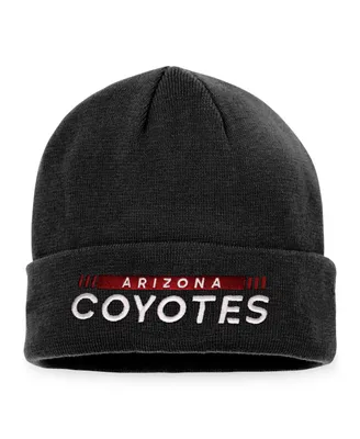 Men's Fanatics Black Arizona Coyotes Authentic Pro Rink Cuffed Knit Hat