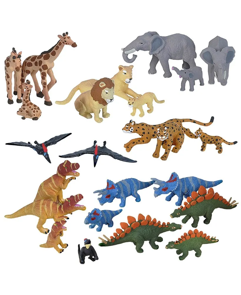 Wild Republic Nature Tube Dinosaurs and Wildlife Set - 24 Pieces