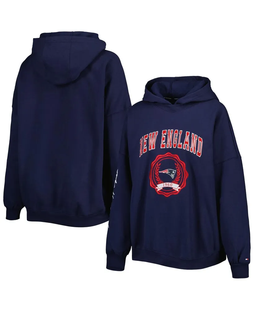 Women's Tommy Hilfiger Navy New England Patriots Becca Drop Shoulder Pullover Hoodie