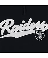 Men's Tommy Hilfiger Black, Silver Las Vegas Raiders Aiden Quarter-Zip Top