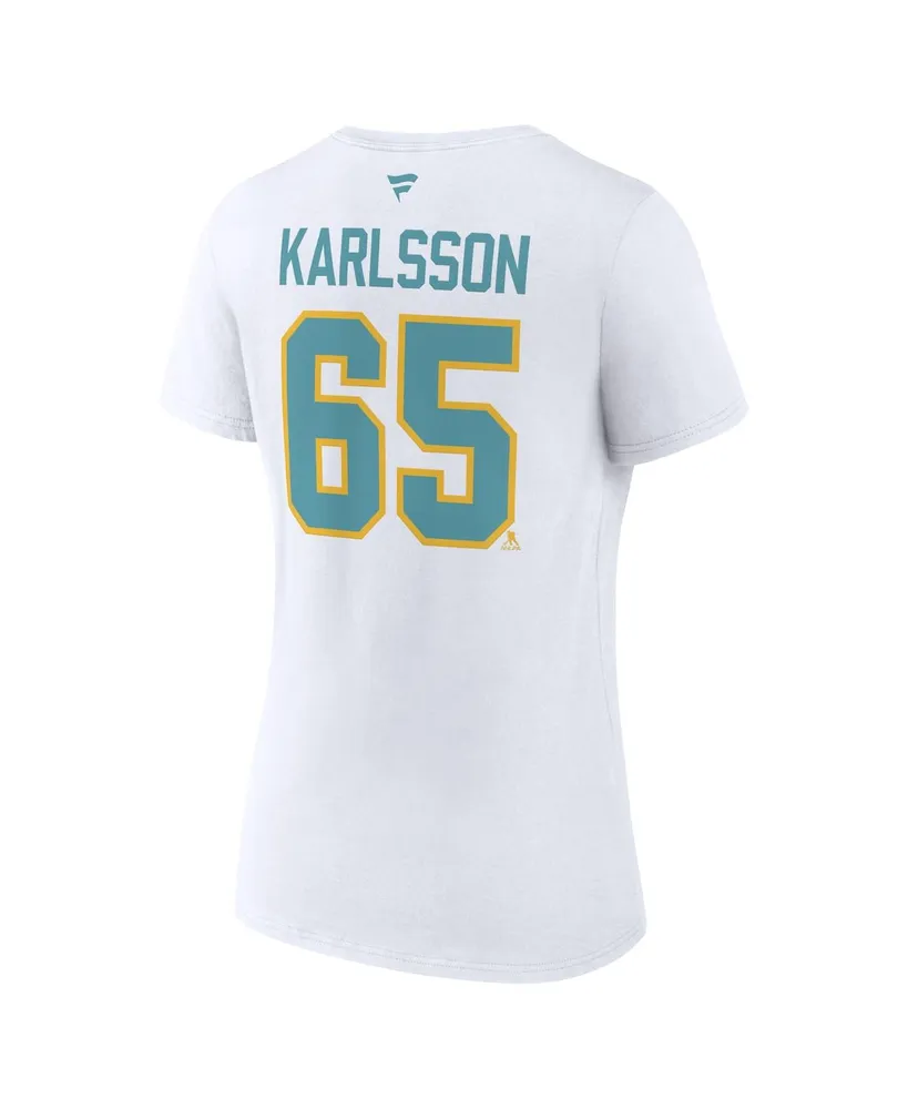 Women's Fanatics Erik Karlsson White San Jose Sharks Special Edition 2.0 Name and Number V-Neck T-shirt