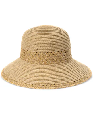 Giani Bernini Women's Open Inset Band Straw Cloche Hat