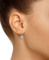 Macy's Aquamarine (1-1/10 Ct. T.w.) Leverback Earrings 10K Yellow Gold or White